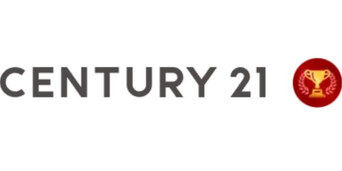 CENTURY 21のロゴと、右端に金色のトロフィーをあしらった赤い円形アイコンが並んでいる企業ロゴ