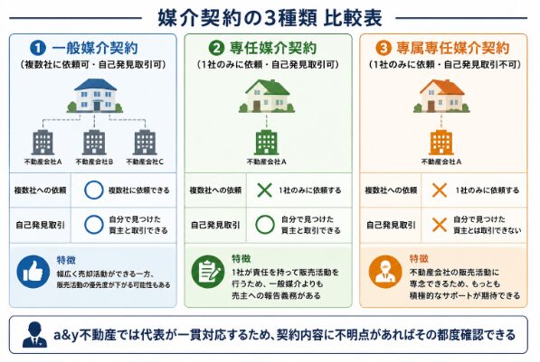 媒介契約の種類と特徴