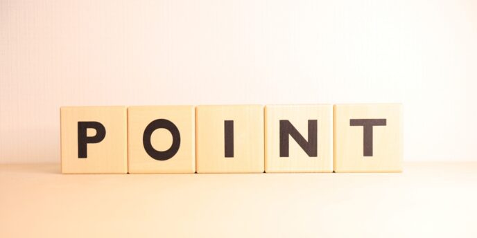 「POINT」と書かれた木製ブロックが横に並んだ画像