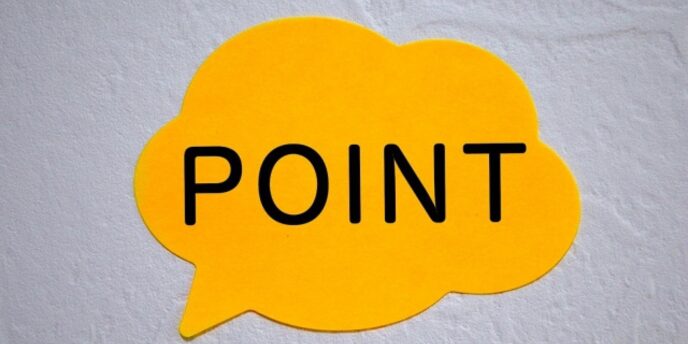 黄色の吹き出し型カードにPOINTの文字