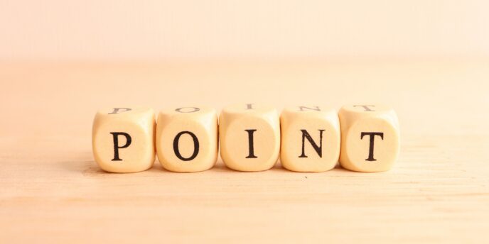 「POINT」と書かれた丸いブロックが並ぶ画像
